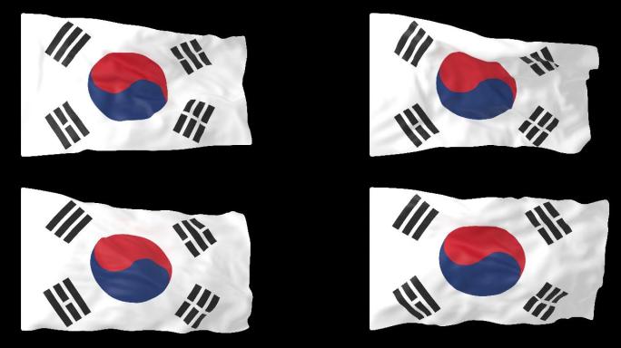 韩国 韩国国旗飘 带Alpha通道