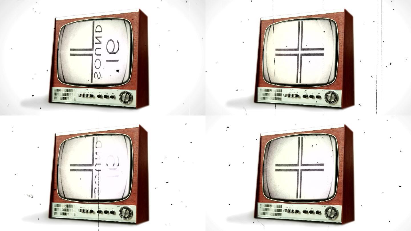 复古电视机抠像通道复古电影