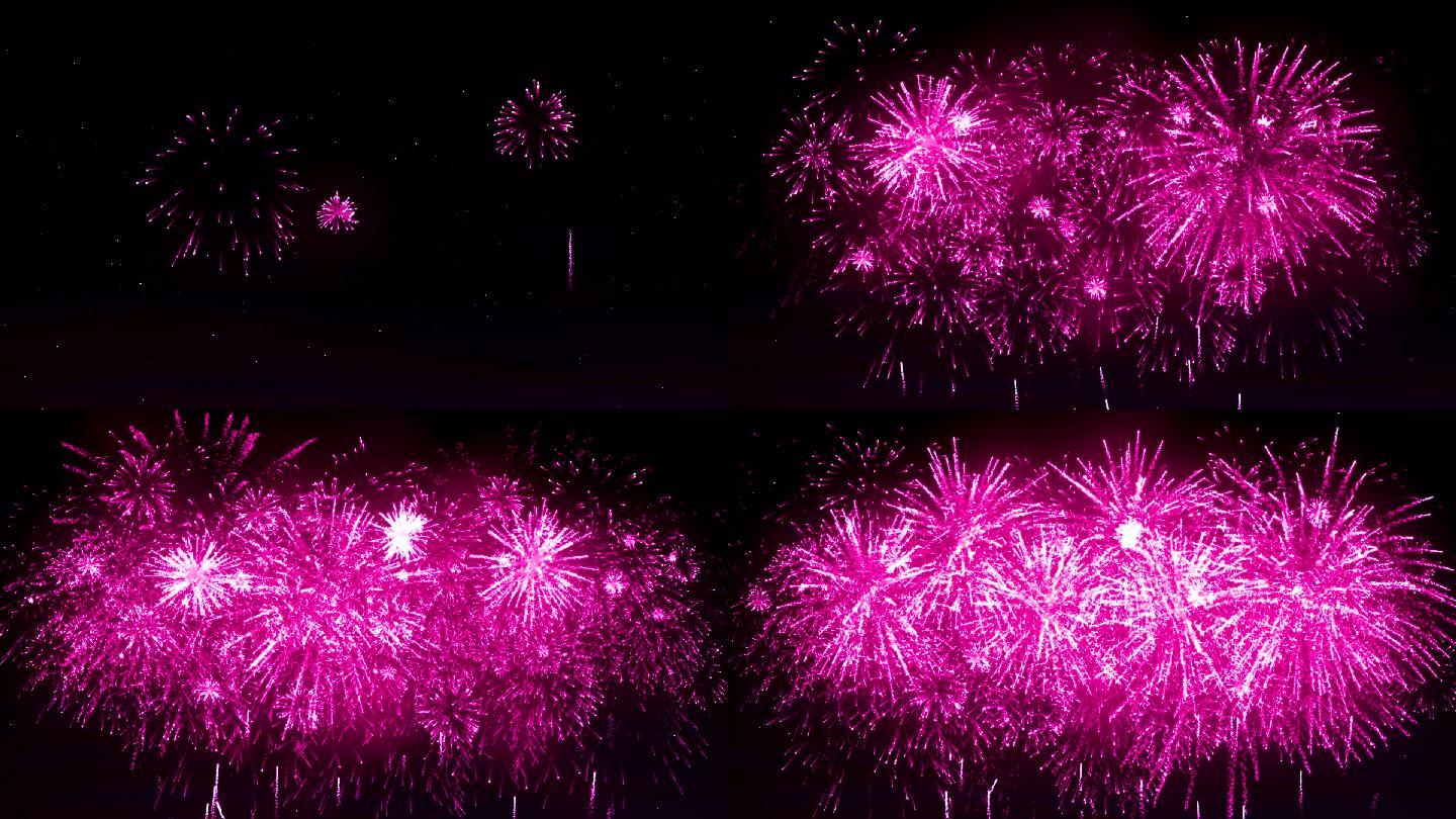 烟花汇演粉色特效动画合成元素光效