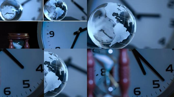 时钟拼贴分屏多屏时光流逝