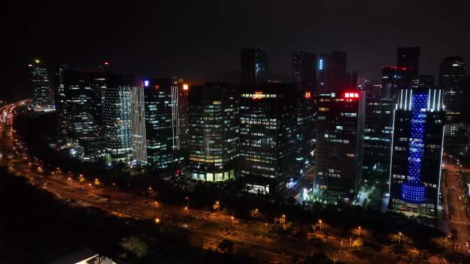 厦门观音山CBD夜景4K高清航拍素材