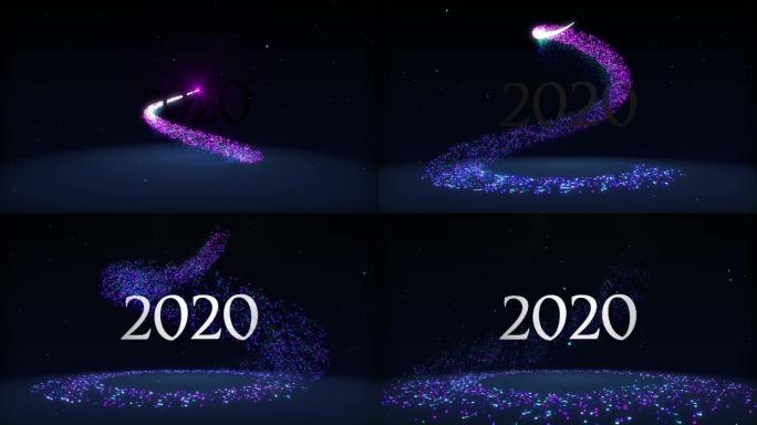 黑色背景前的数字2020