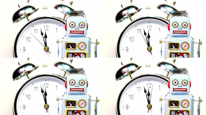 带时钟的玩具机器人