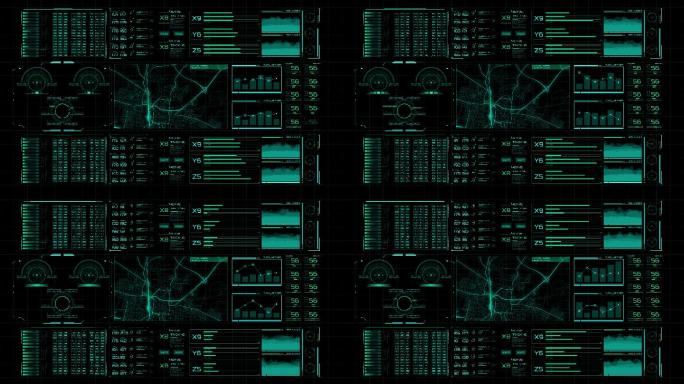 城市道路交通系统控制面板的视觉hud界面