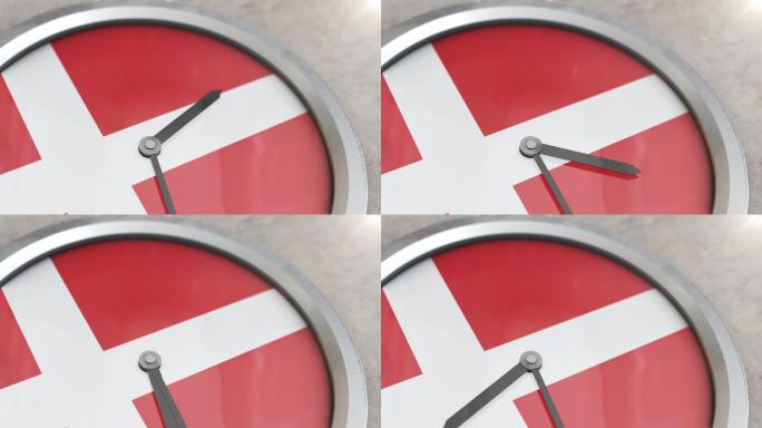 丹麦国旗时钟