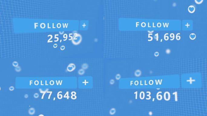 社交媒体上涨的粉丝动画