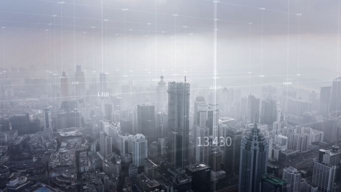 智慧城市智慧化城市实景结合线条物联网科技