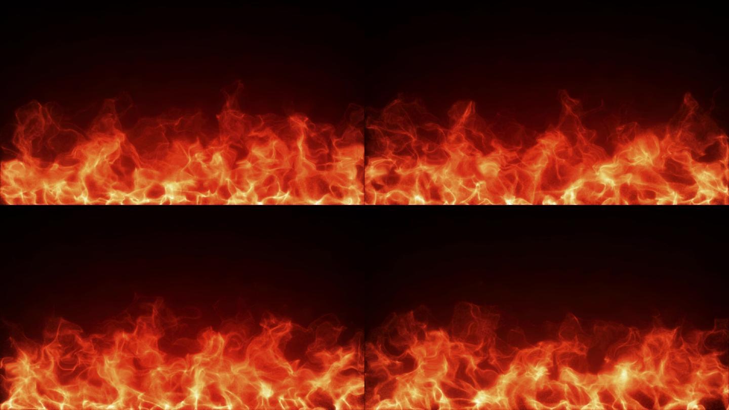 大火燃烧边框-无缝循环带透明通道