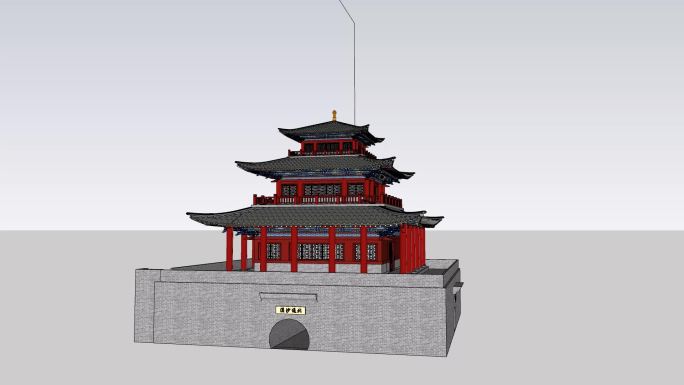 酒泉鼓楼三维建模su建模三维模型3d打印
