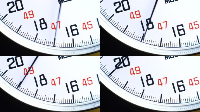 秒表特写。数字延时数字