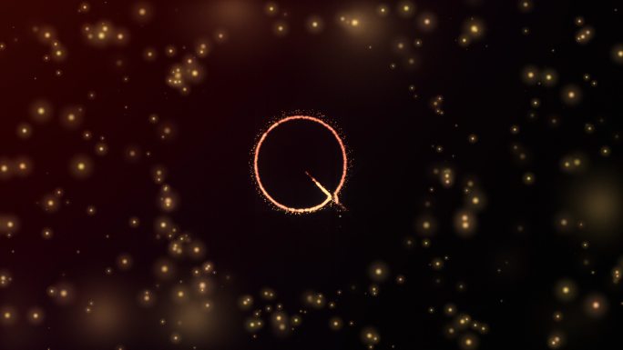发光粒子形成字母Q