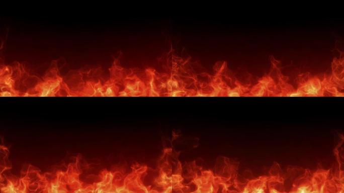 大火燃烧-无缝循环带透明通道