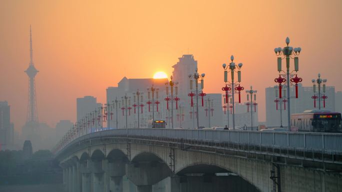 株洲城市 夕阳