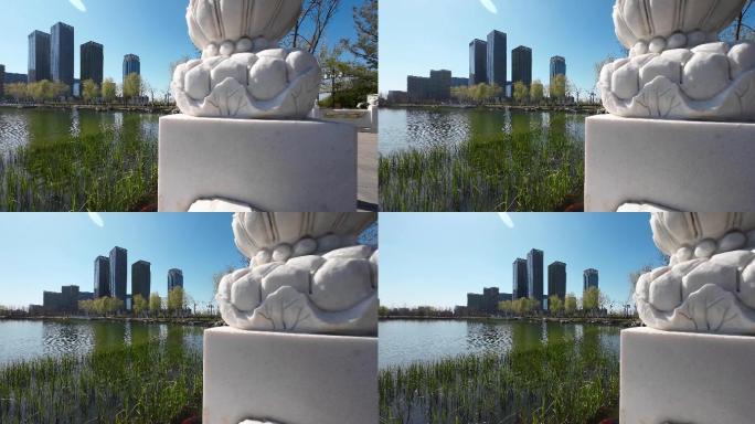 河岸  春天 城市  自然  水系