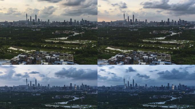 4K 广州断了的城延时摄影城市空镜素材