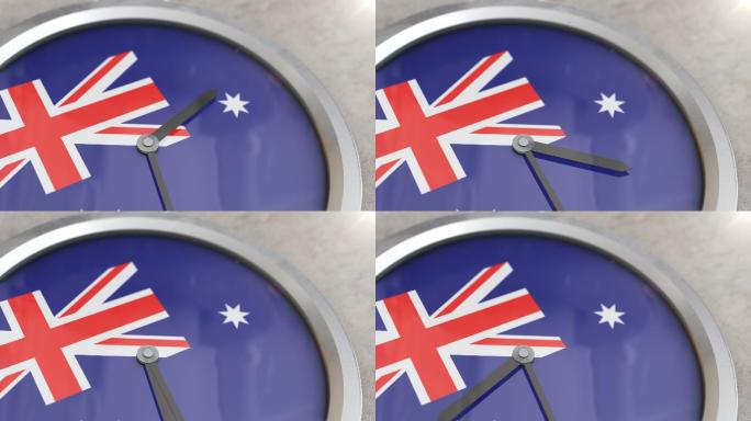 澳大利亚时钟时差旋转代表指针
