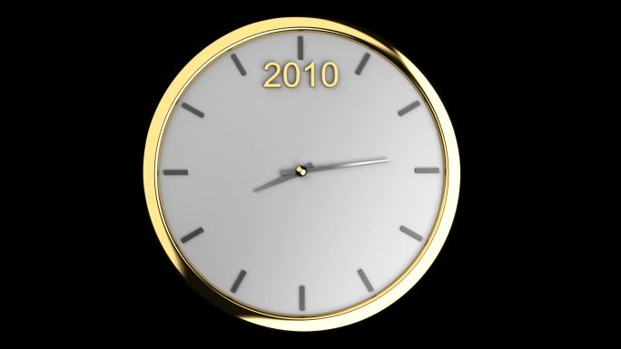 显示2010年新年的时钟的动画
