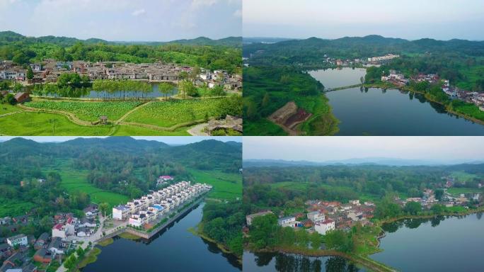 4k航拍新县古村落丁李湾大景