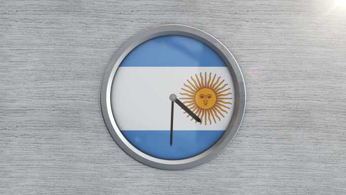 阿根廷时钟时差快进旋转飞速