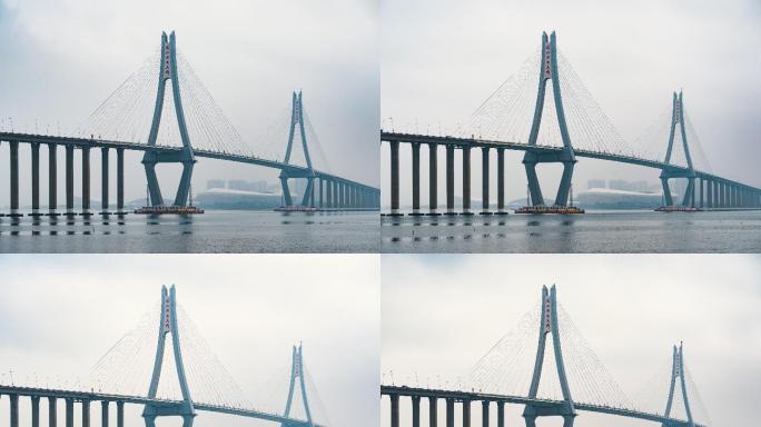 4K湛江海湾大桥延时视频素材