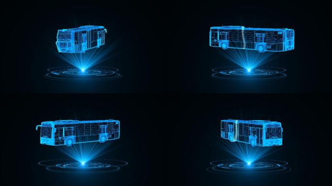 【原创】全息科技公交车大巴动画带通道