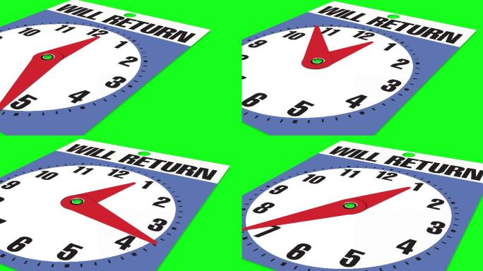 绿色背景中的时钟动画