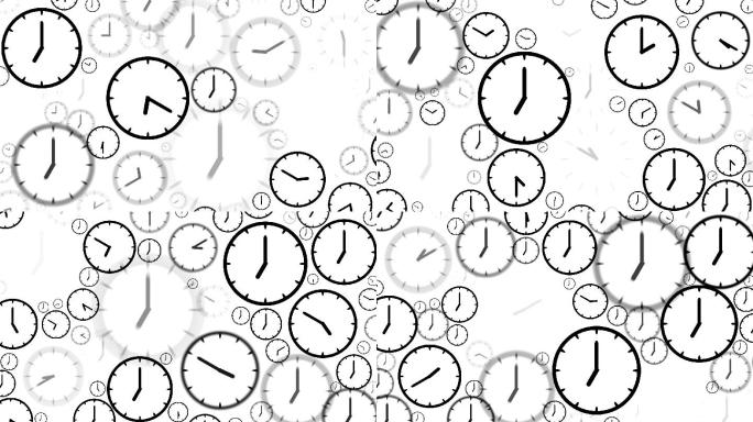 时钟数字动画转动钟表计时