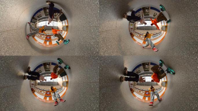 360 全景 地铁站 多人 街舞