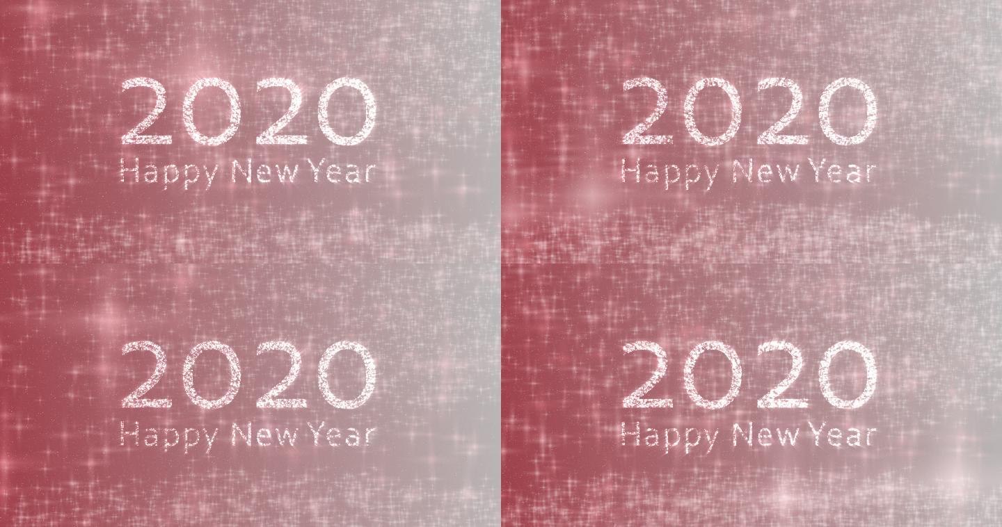 2020年新年快乐庆祝红色背景