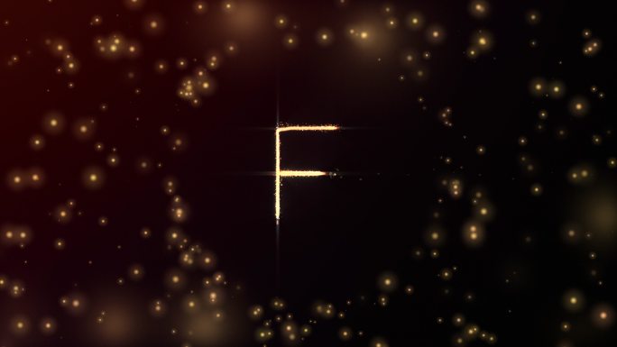 发光粒子形成字母F动画