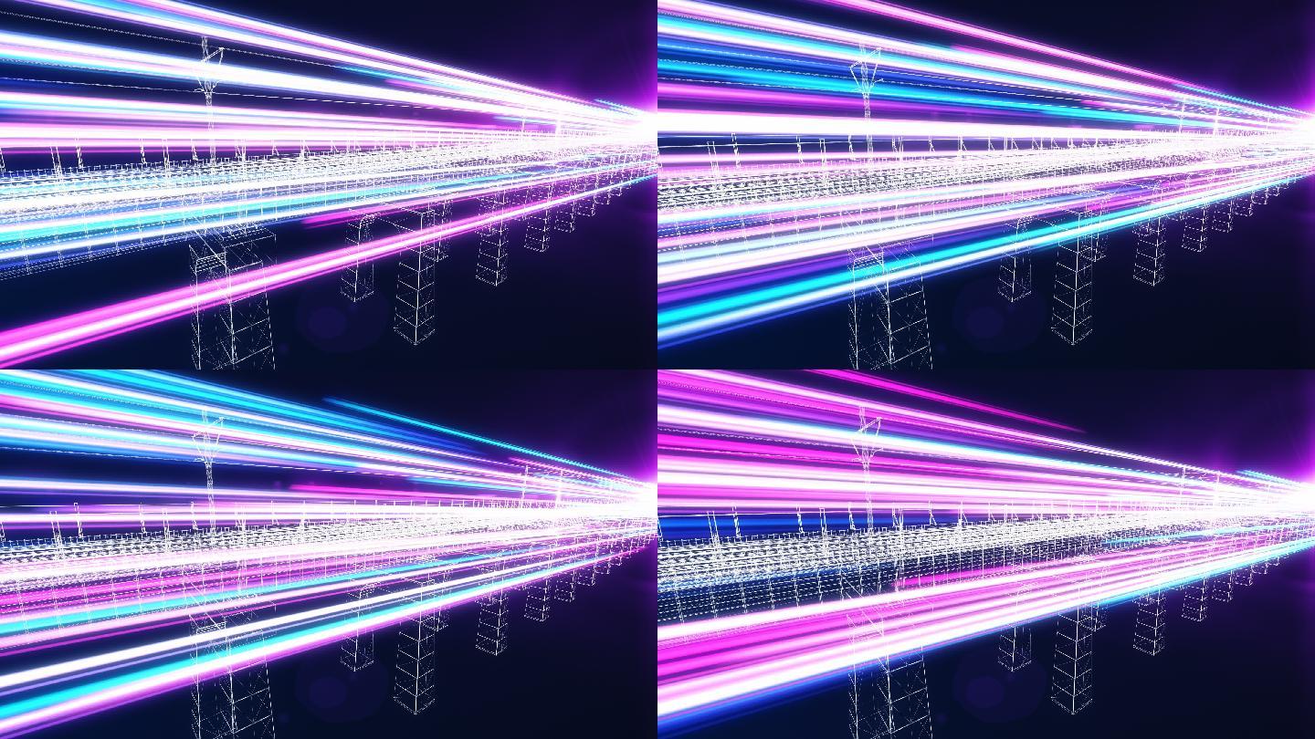 火车轨道动画科技光束光速高速