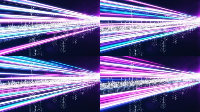 火车轨道动画科技光束光速高速