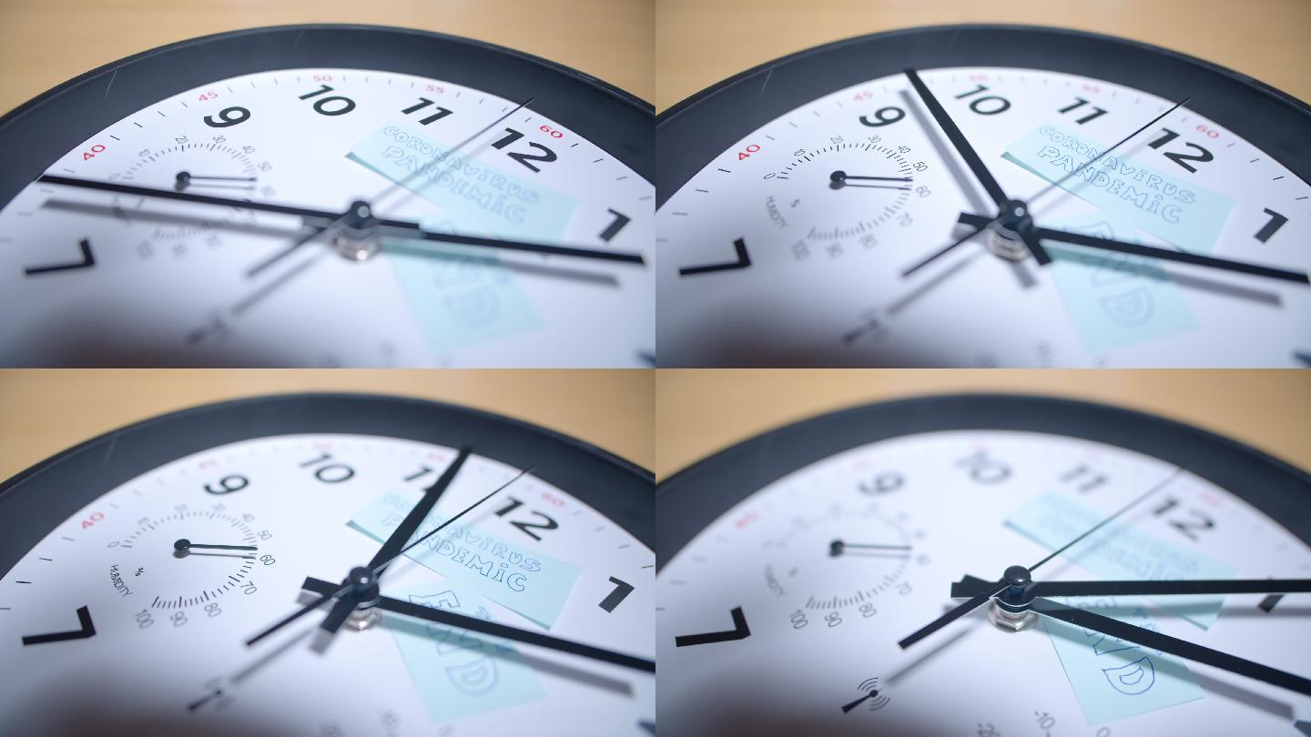 显示时间流逝的时钟的特写镜头。