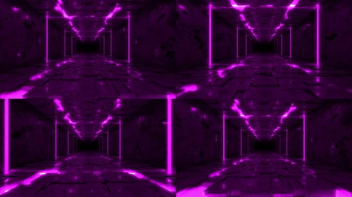 紫光的3D环形背景隧道