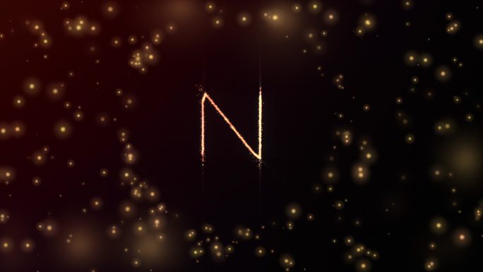 发光粒子形成字母N