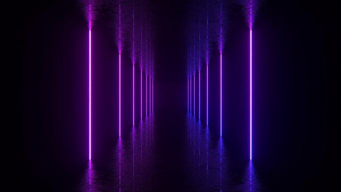 未来霓虹灯紫外线荧光灯隧道背景