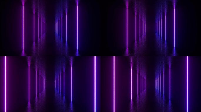 未来霓虹灯紫外线荧光灯隧道背景