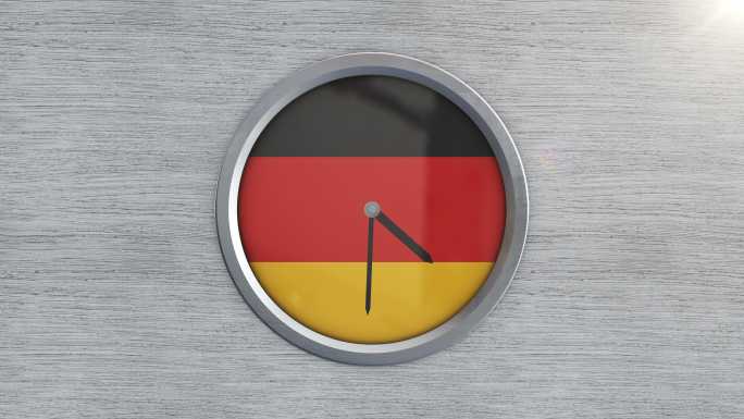 德国国旗时钟德国旗钟表德国国家标志时光飞