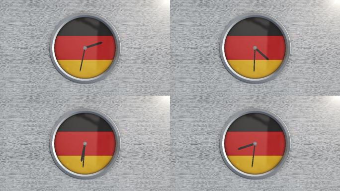 德国国旗时钟德国旗钟表德国国家标志时光飞
