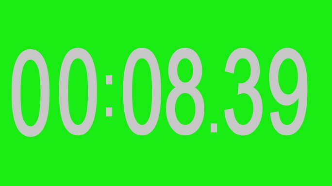 秒表数字绿色背景特效视频
