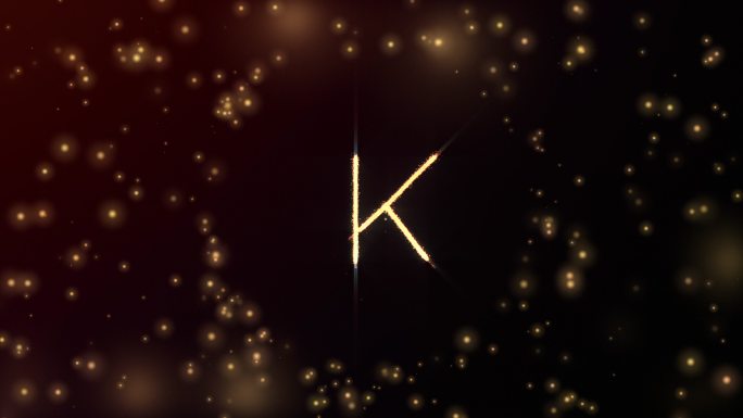 发光粒子形成字母K动画
