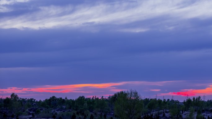 杜比视界HDR 内蒙古日落晚霞延时视频