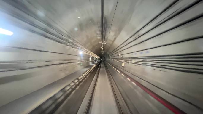 地铁穿越地铁时空隧道无人驾驶地铁隧道素材
