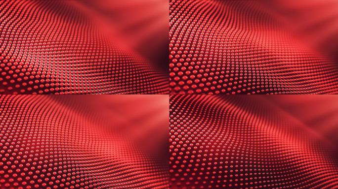 抽象红色图案背景粒子海洋波动流动运动场景