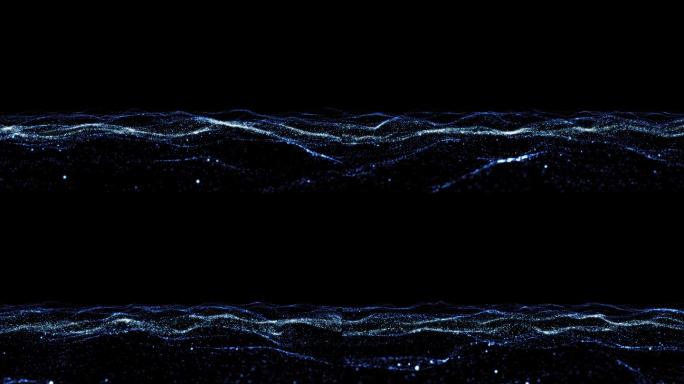 蓝色粒子海洋波浪背景视频4K