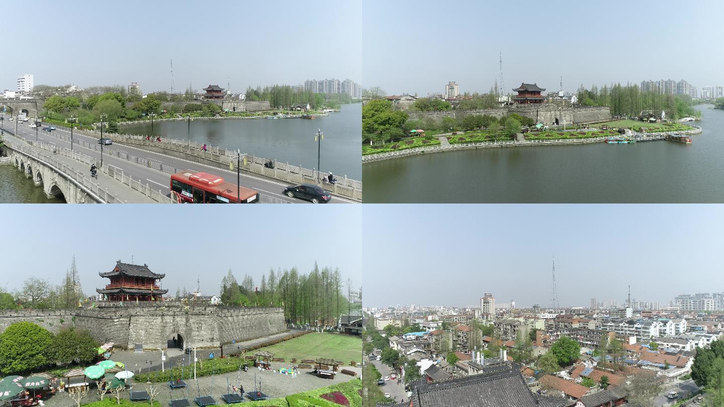 荆州古城航拍远景