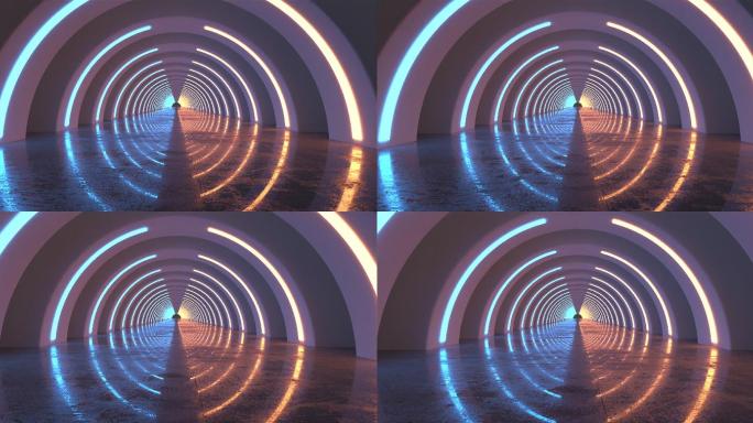 未来科幻走廊特效动画合成元素光效