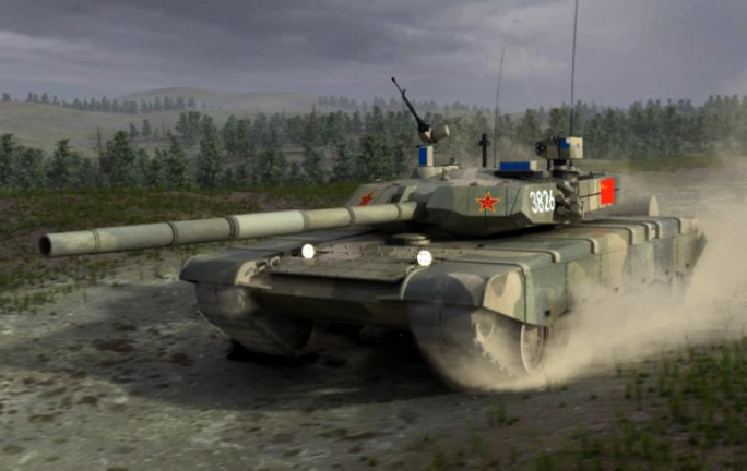 ZTZ-99A主战坦克高速行进中