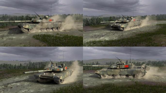 ZTZ-99A主战坦克高速行进中