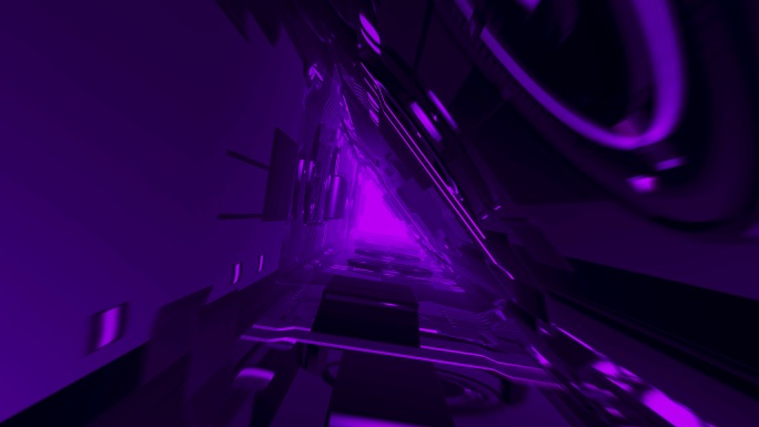 未来紫色三角形隧道